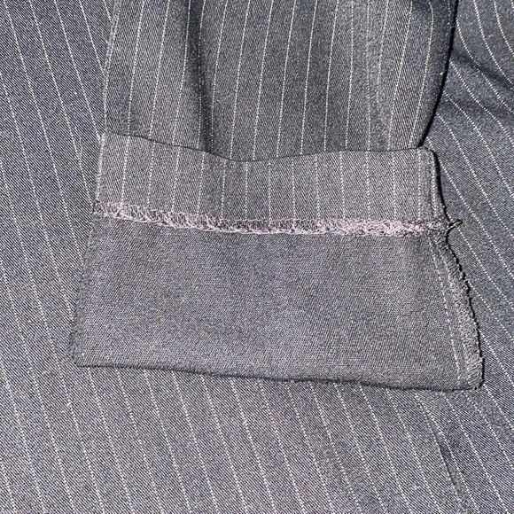 ALL THAT JAZZ pinstripe blazer jacket pearl buttons black with white size 9/10 - Picture 5 of 11